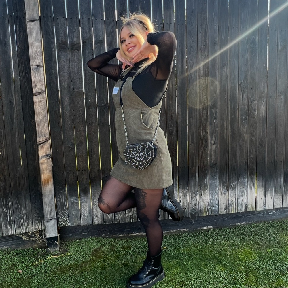 Olive Green Corduroy Dress